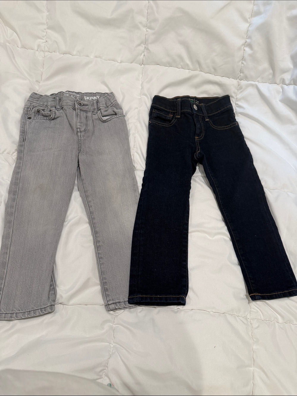 Kids Skinny Jeans - Gray and Dark Blue 3T